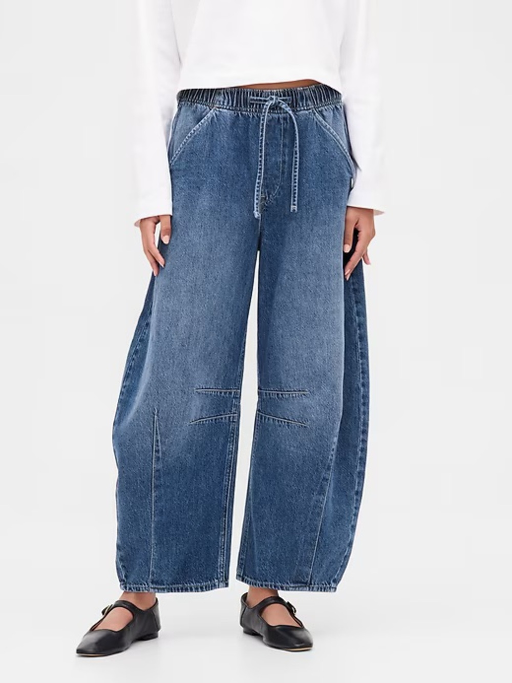 Gap Mid Rise UltraSoft Easy Horseshoe Jeans in Indigo Wash / Large / EUC 💙